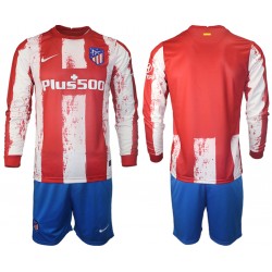 Camisola Atlético Madrid Criança Equipamento Primeiro 2021-2022 Manga Comprida